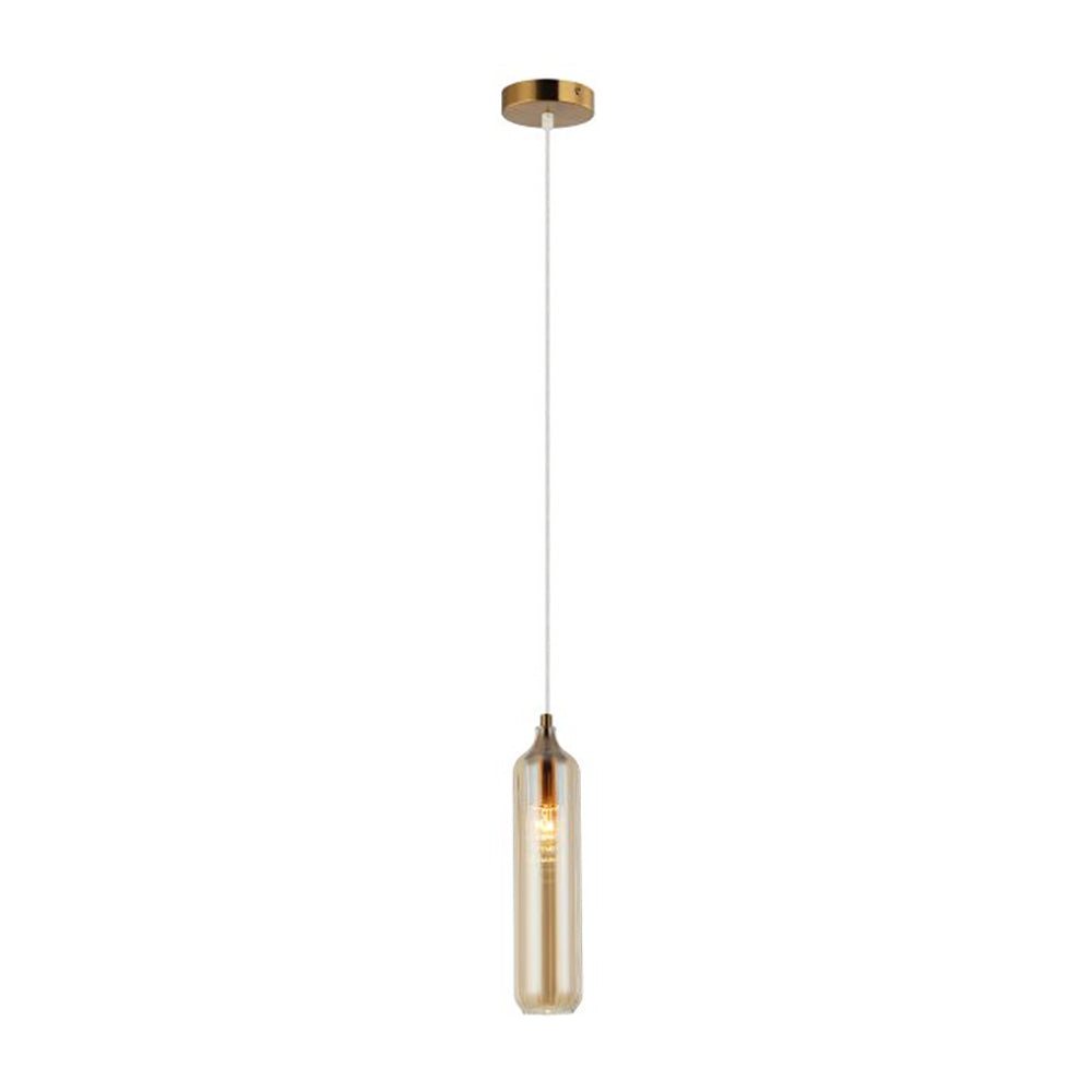 Buy Pendant Lights Australia Mange Pendant Light Cylinder Amber Glass - MANGA4