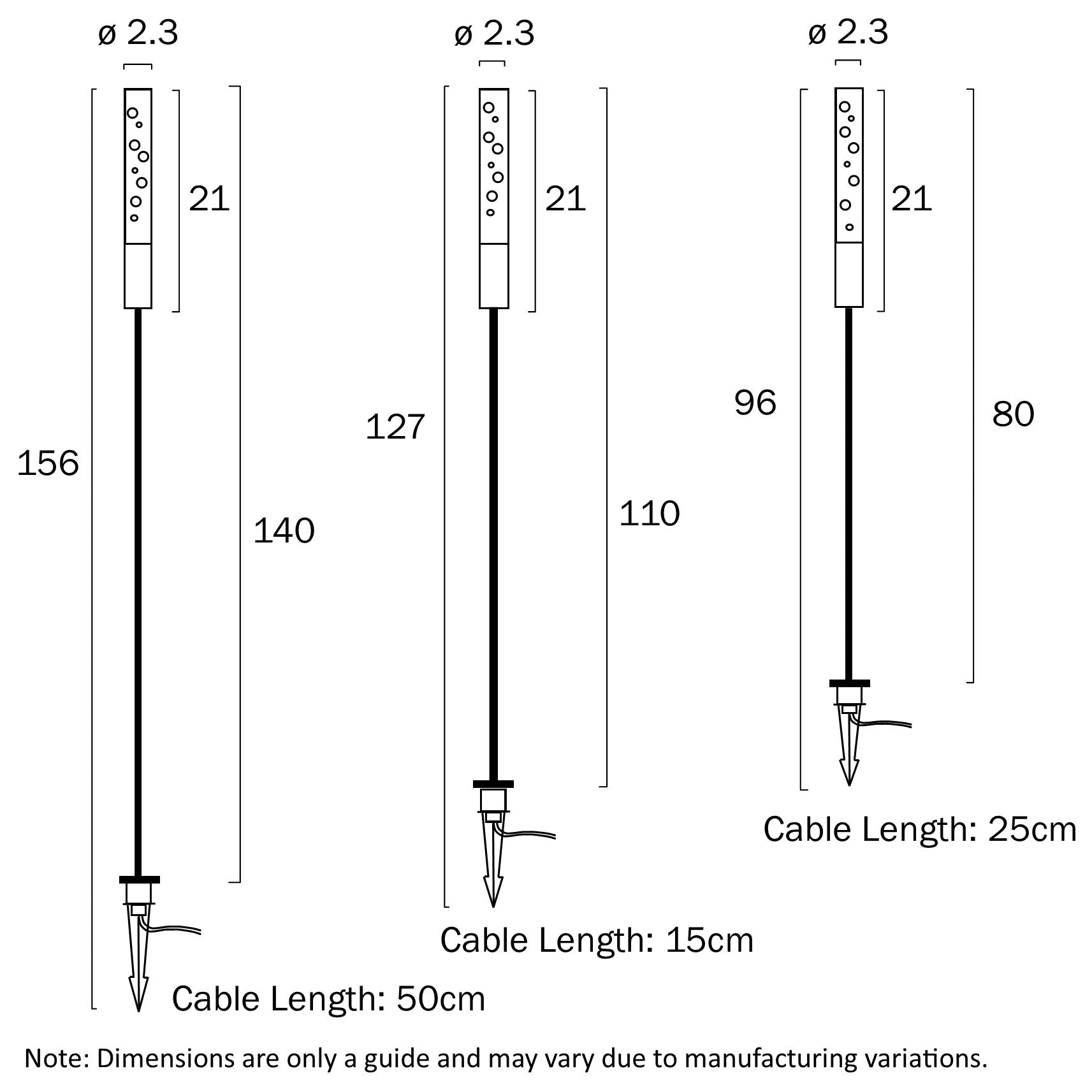 Mayz 800mm LED Spike Spot Light - MAYZ SP080-CBBK