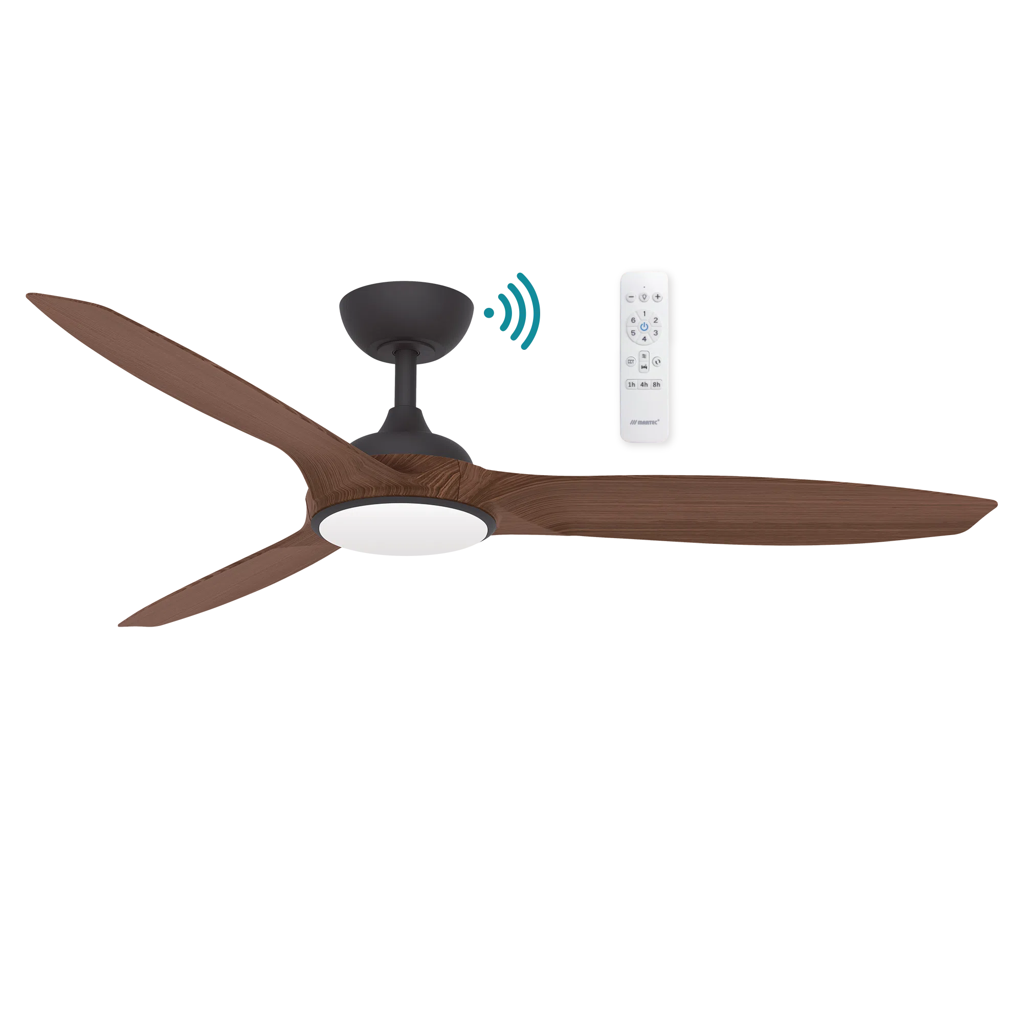 Newport DC Ceiling Fan With LED Light 56" 3 Blade Old Bronze & Walnut With WIFI Remote - MDCN1433OWN