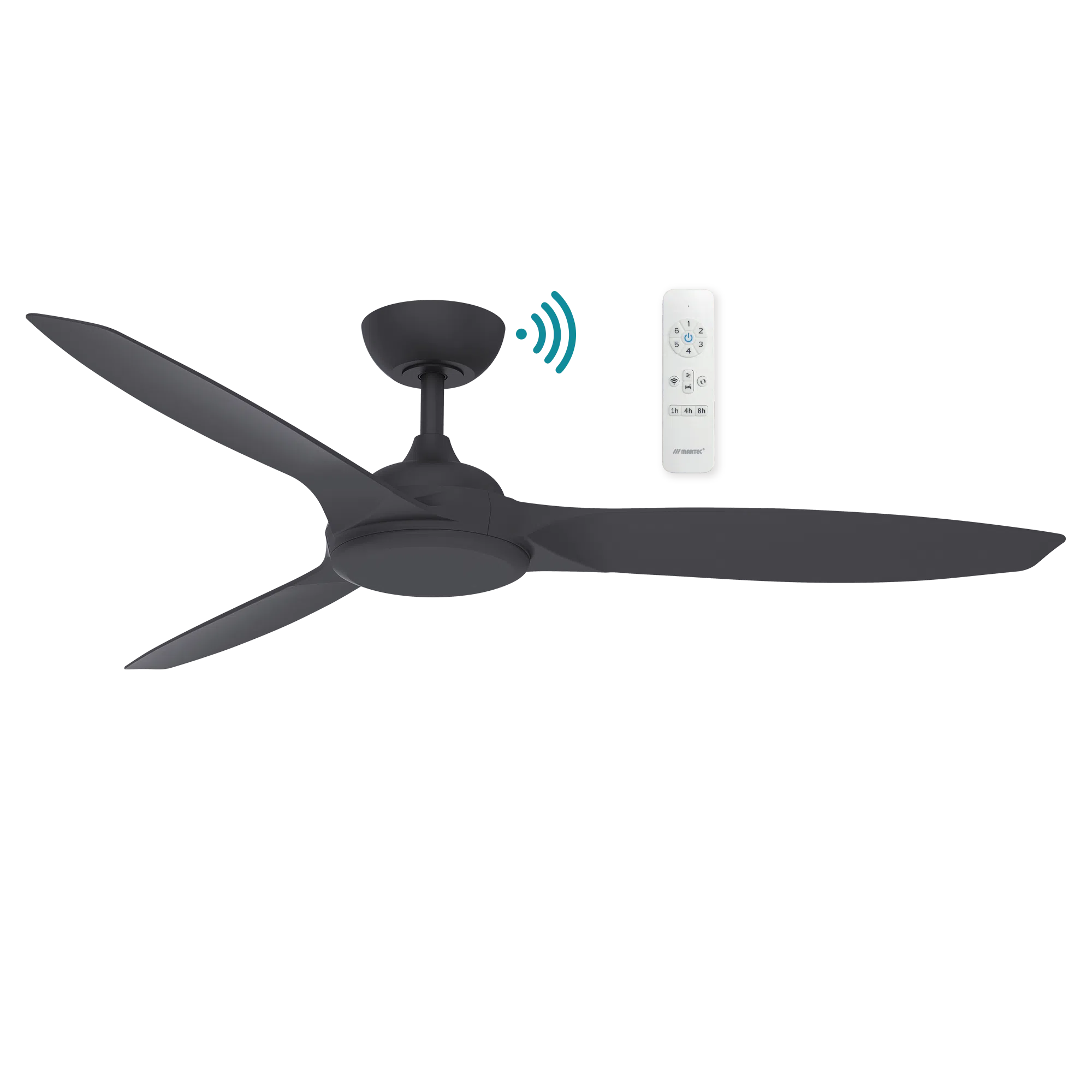 Newport DC Ceiling Fan 56" 3 Blade Matt Black With WIFI Remote - MDCN143M