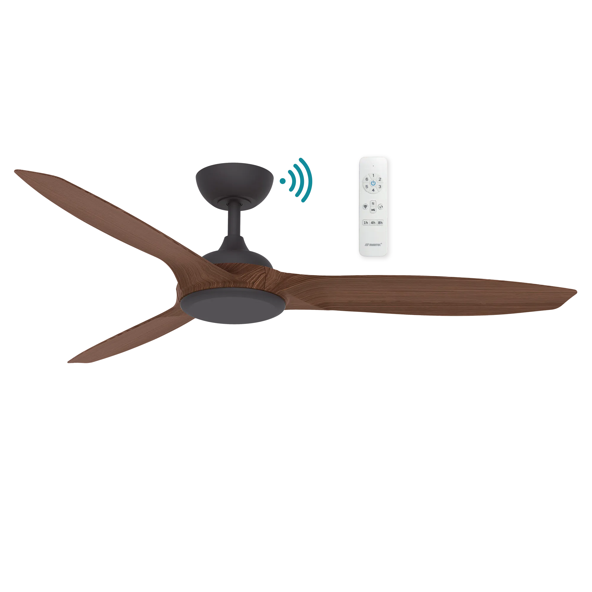 Newport DC Ceiling Fan 56" 3 Blade Old Bronze & Walnut With WIFI Remote - MDCN143OWN