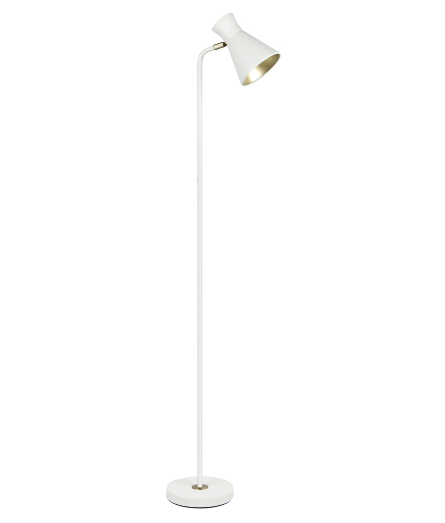 Metco Adjustable Shade Floor Lamp Sand White & Antique Brass -  MECTO-F2