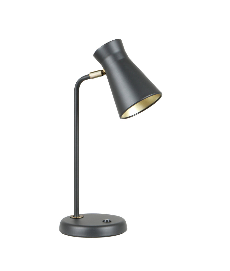 Metco Adjustable Shade Table Lamp Sand Black & Antique Brass - MECTO-T1
