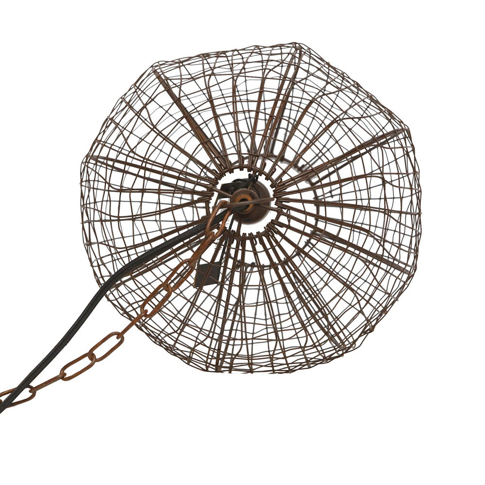 Cray Ball Small 1 Light Wire Weave Ball Pendant Antique Copper - ZAF11136