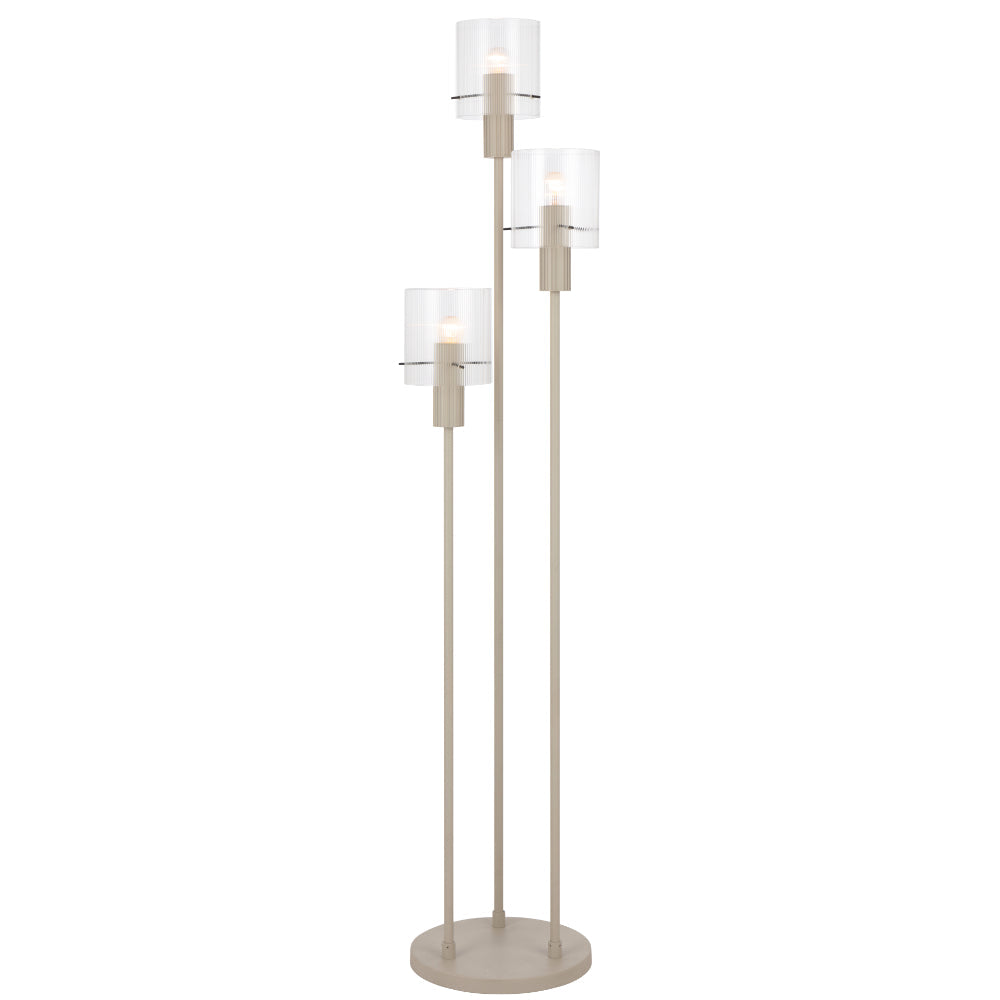 Mika Floor Lamp Grey & Clear - MIKA FL3-GY