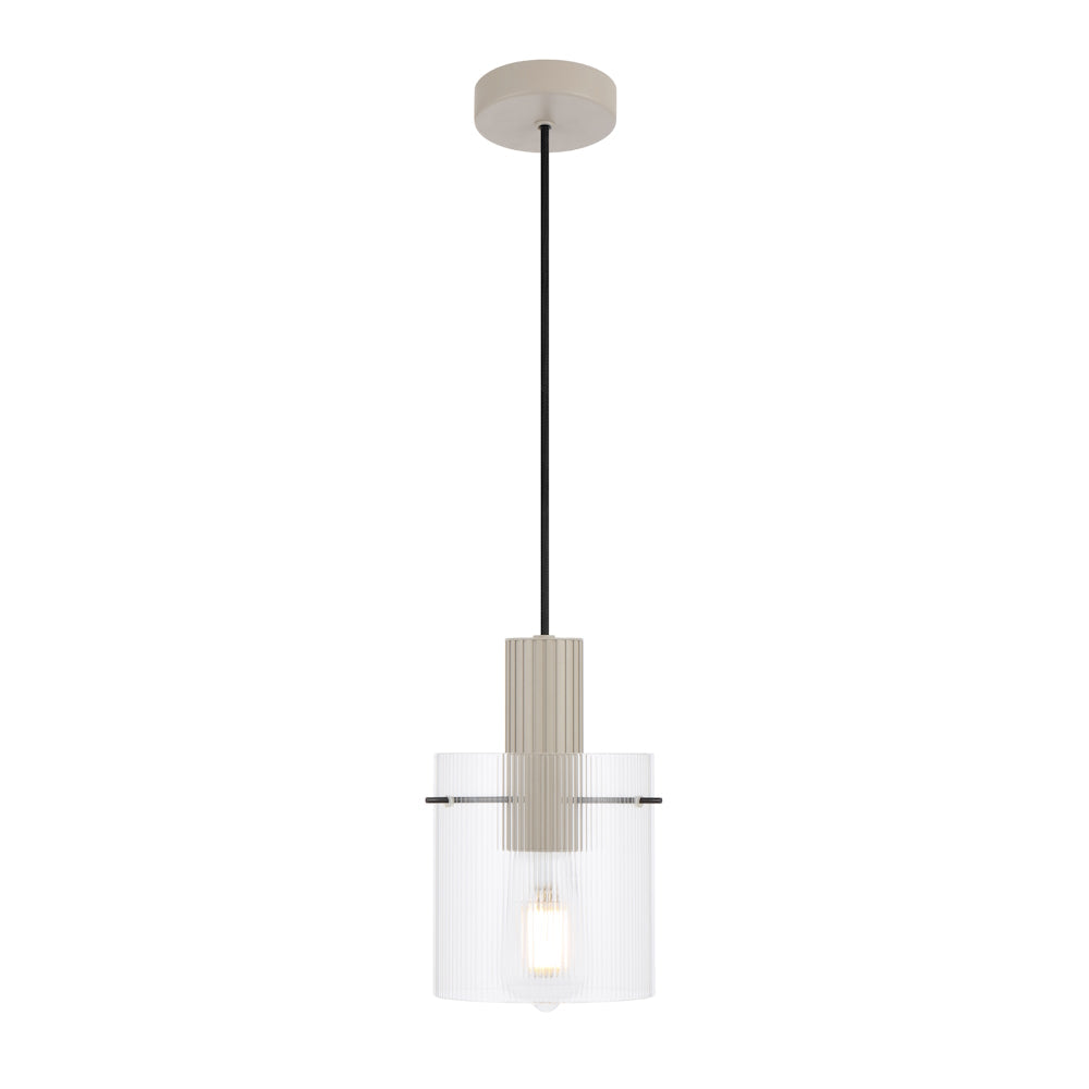 Mika 140mm Pendant Grey & Clear - MIKA PE14-GY