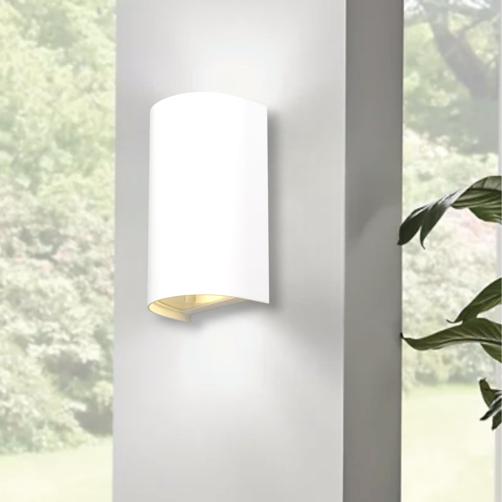 Miro Aluminium Up & Down Exterior Wall Light White - MIRO EX2-WH