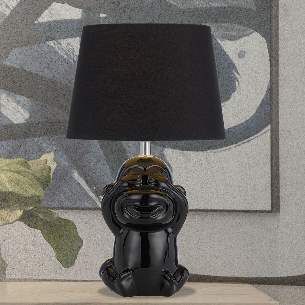 Buy Table Lamps Australia Misaru Table Lamp Black Ceramic / Fabric - MISARU TL-BK