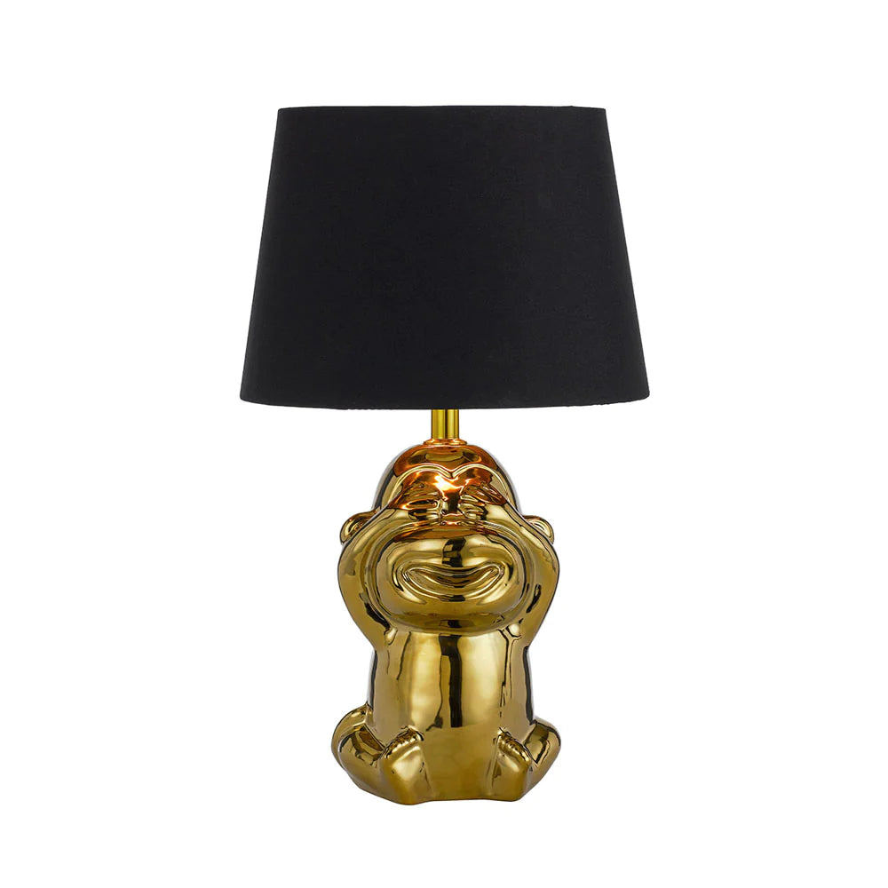 Buy Table Lamps Australia Misaru Table Lamp Gold Ceramic Black Fabric - MISARU TL-GDBK