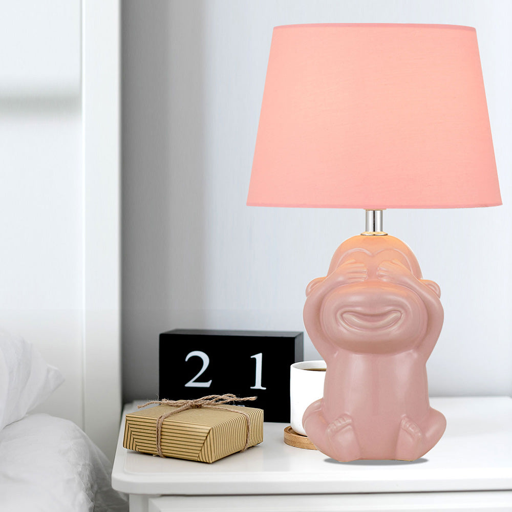 Buy Table Lamps Australia Misaru Table Lamp Pink Ceramic / Fabric - MISARU TL-PK