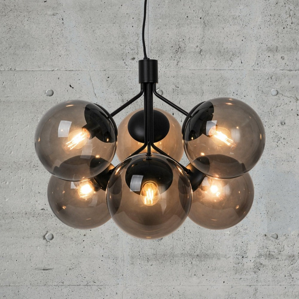 Buy Pendant Lights Australia Ivona Pendant 6 Lights Black Metal - 2112163003