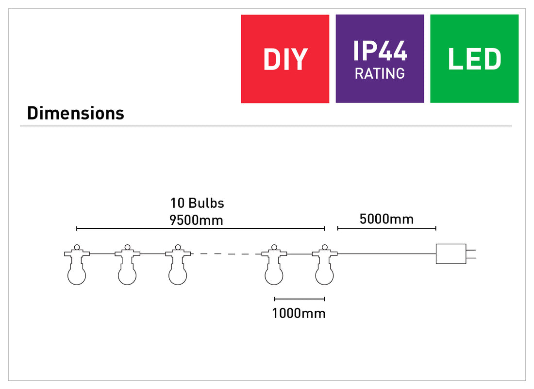 Festoon LED String Lights 10 Pack Opaque DIY - MLVA001WH