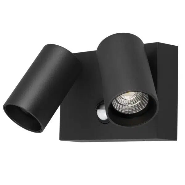 Capri LED 2 Light Spotlight with Sensor 9W TRI Color Matt Black - MLXC3452MS