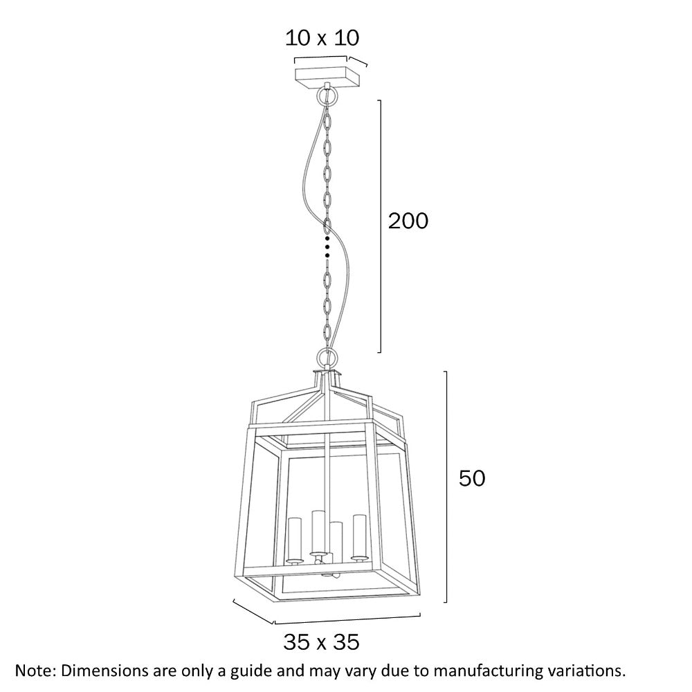 MONTEAL Pendant 4 Lights Antique Gold & Black - MONTEAL PE4-AGBK