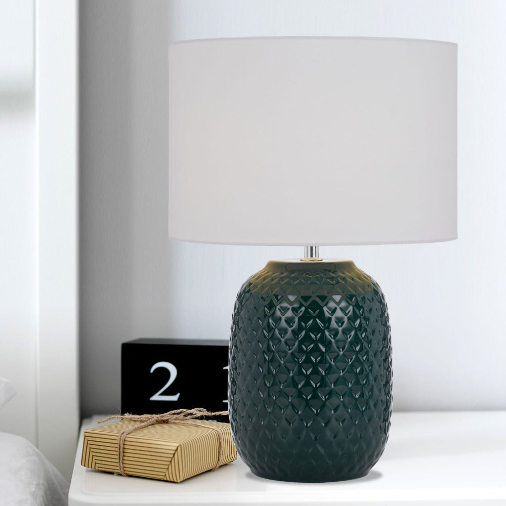 Buy Table Lamps Australia MOVAL Table Lamp White / Green Ceramic / Fabric - MOVAL TL-GNWH