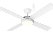Quantum DC Ceiling Fan With LED Light 52" 4 Blade Matt White With Remote - MQDC1343WR