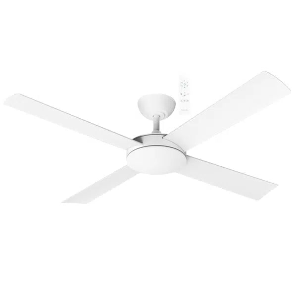 Quantum DC Ceiling Fan 48" 4 Blade Matt White With Remote - MQDC124WR