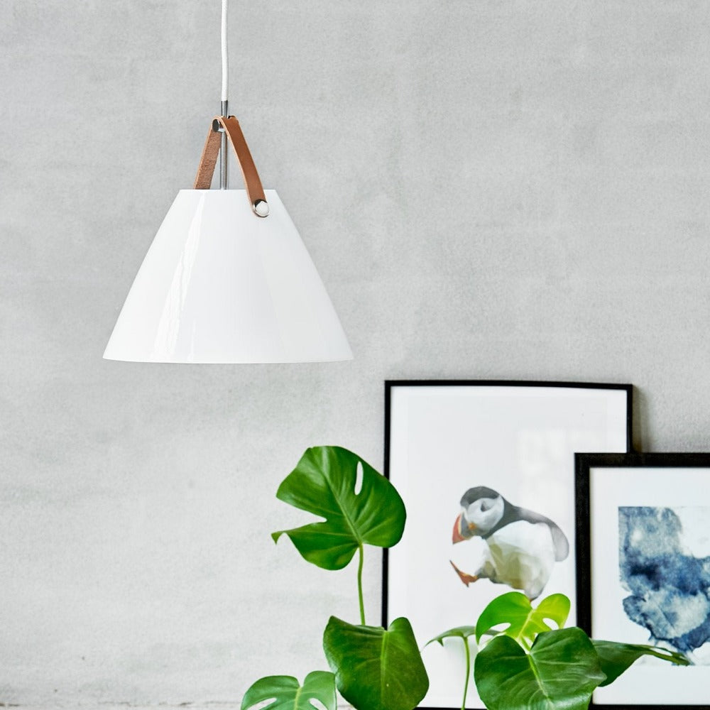 Buy Pendant Lights Australia Strap Pendant Light W270mm Opal white Glass - 84313001