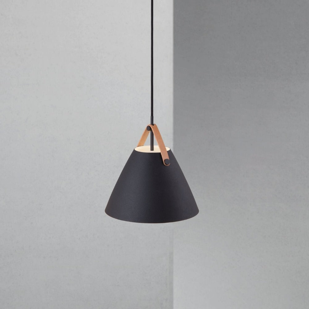 Buy Pendant Lights Australia Strap Pendant  Light W270mm Black Metal - 84333003