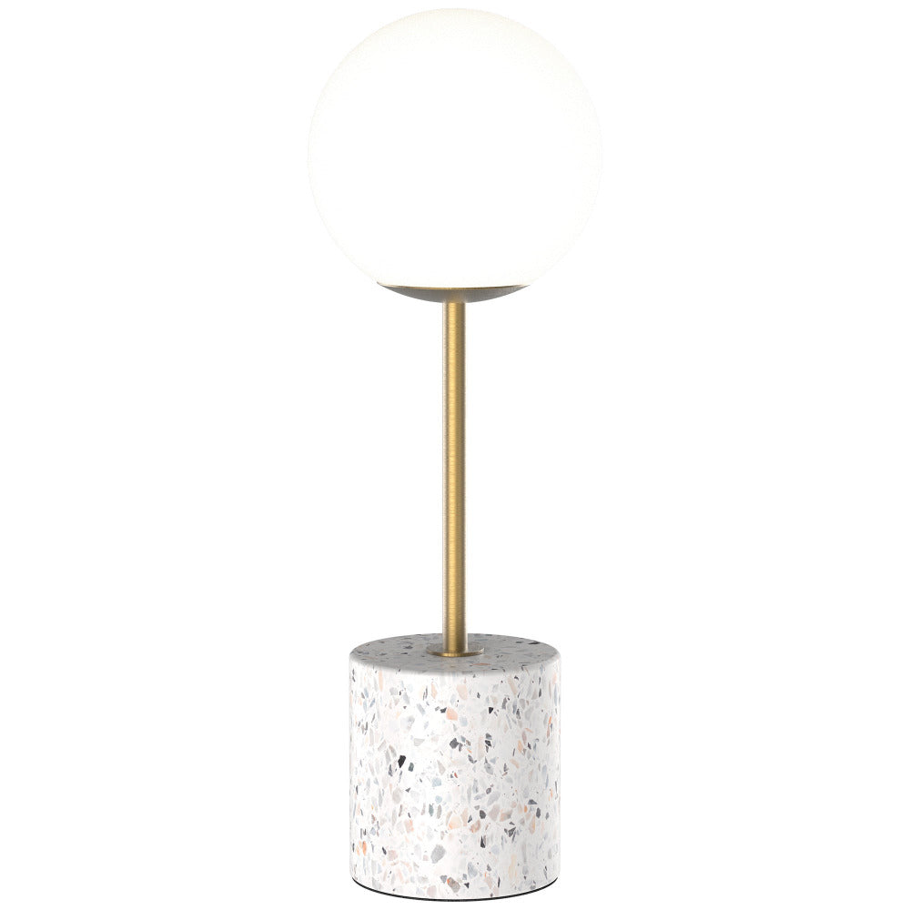 Sophia Table Lamp White Glass / Metal - MTBL048