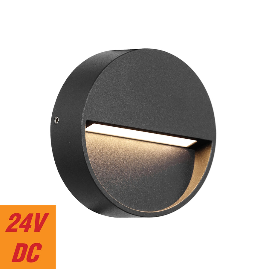 Musan LED Round Wall Light 24V 3W 3000K Black - MUSAN RD.24-BK