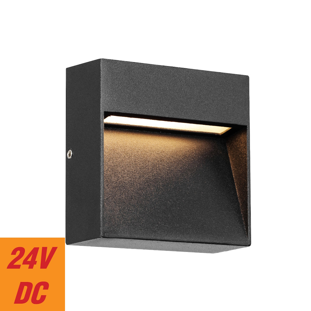 Musan LED Square Wall Light 24V 3W 3000K Black - MUSAN SQ.24-BK