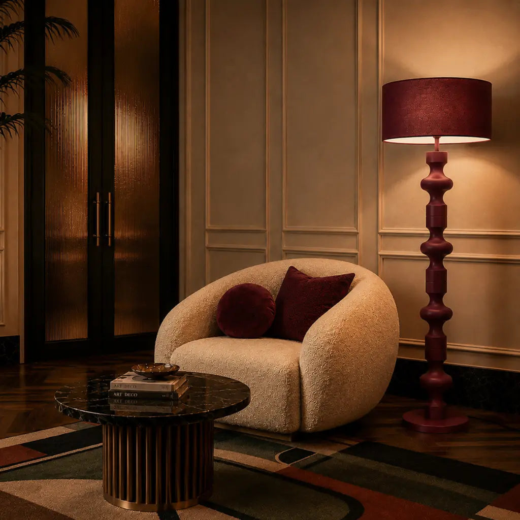 Muse Floor Lamp Burgundy - MUSE FL-BUR