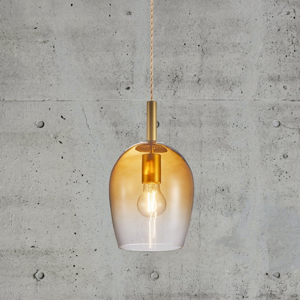 Uma Pendant Light W180mm Amber Glass - 2112703027