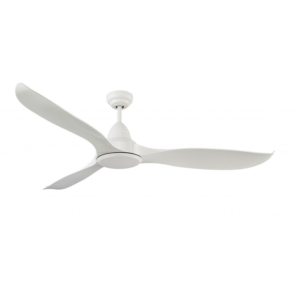 Wave 60" 3 ABS Blade DC Remote Control Ceiling Fan with 18W Tricolour LED Light White Satin - MWF1633WSR