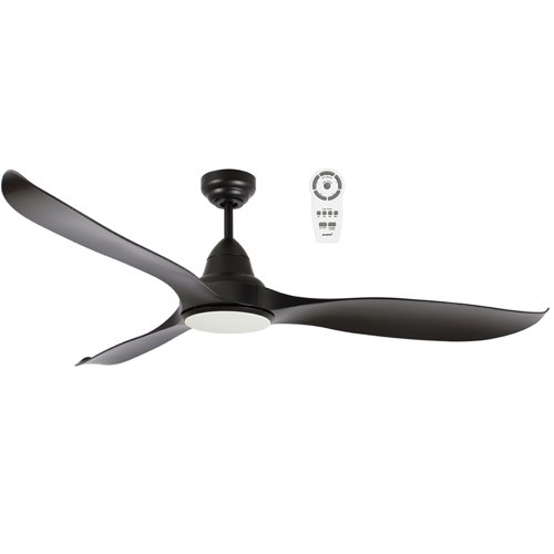 Wave LED DC Ceiling Fan With Light 52" 3 Blade 35W TRI Color Matt Black - MWF1333MMR