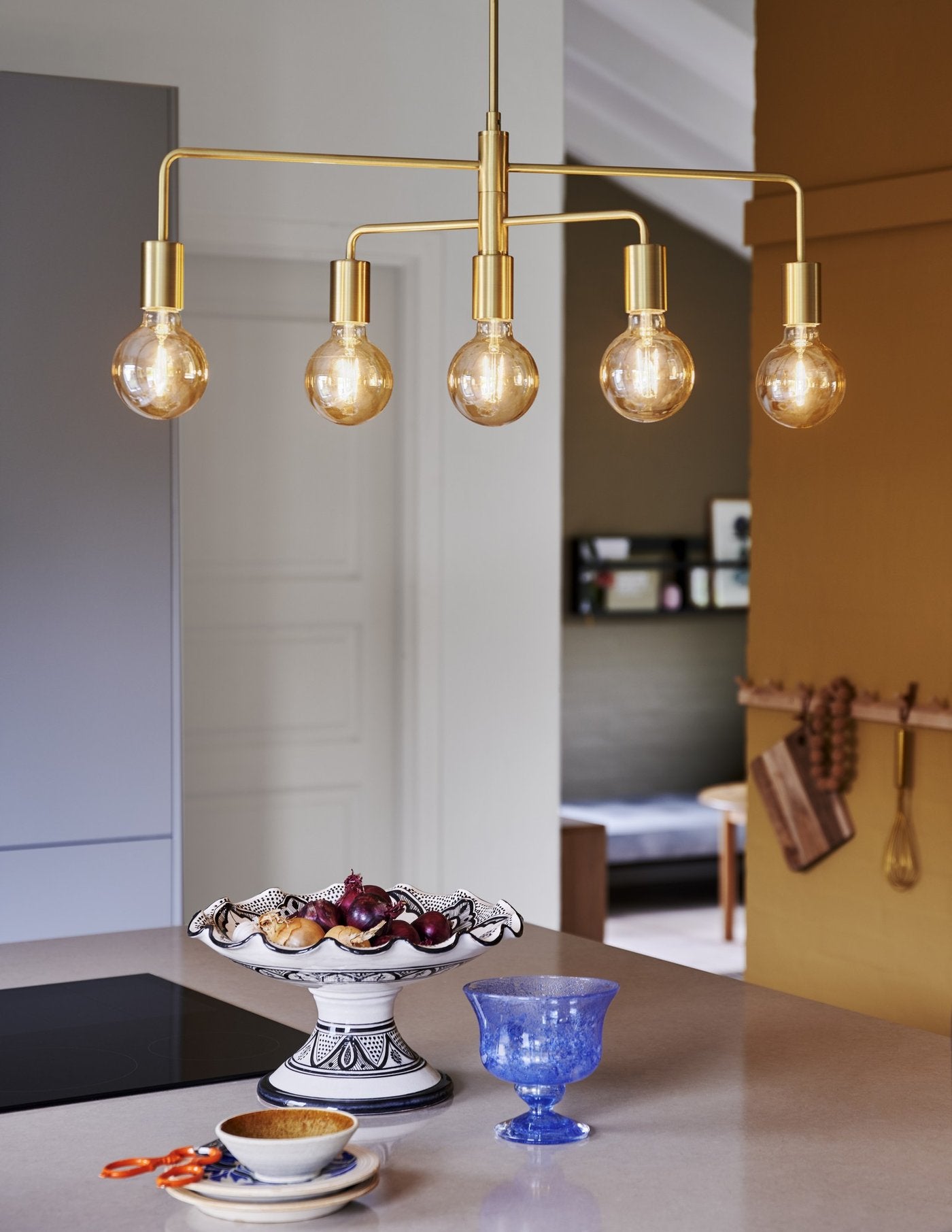 Gloom 5 Light Pendant Brass - 2113053035