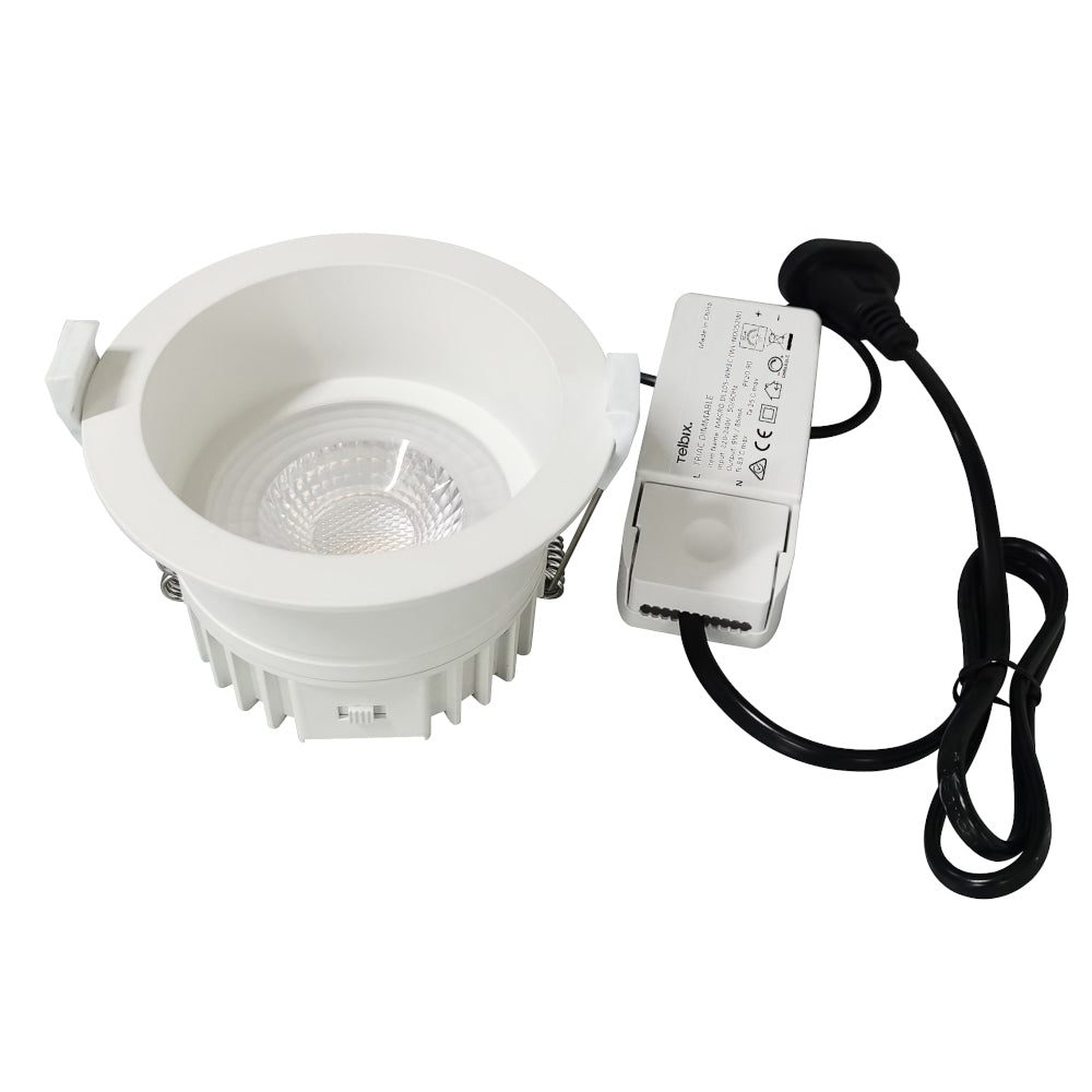 Buy Recessed LED Downlights Australia MACRO Recessed LED Downlight White Polycarbonate 3CCT - MACRO DL105-WH3C