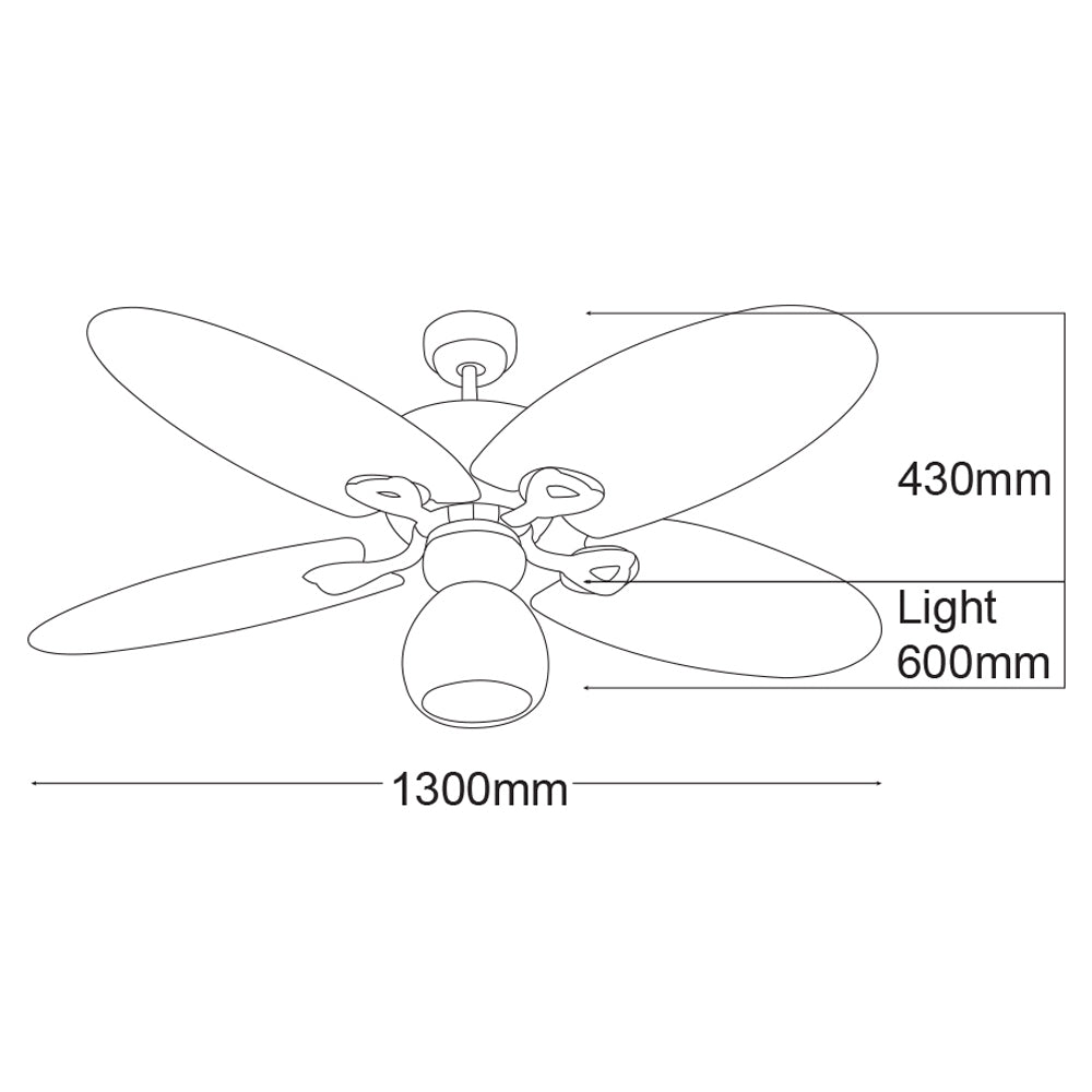 Hamilton 52" 5 Blade Palm Ceiling Fan Only Old Bronze - MHF135OB