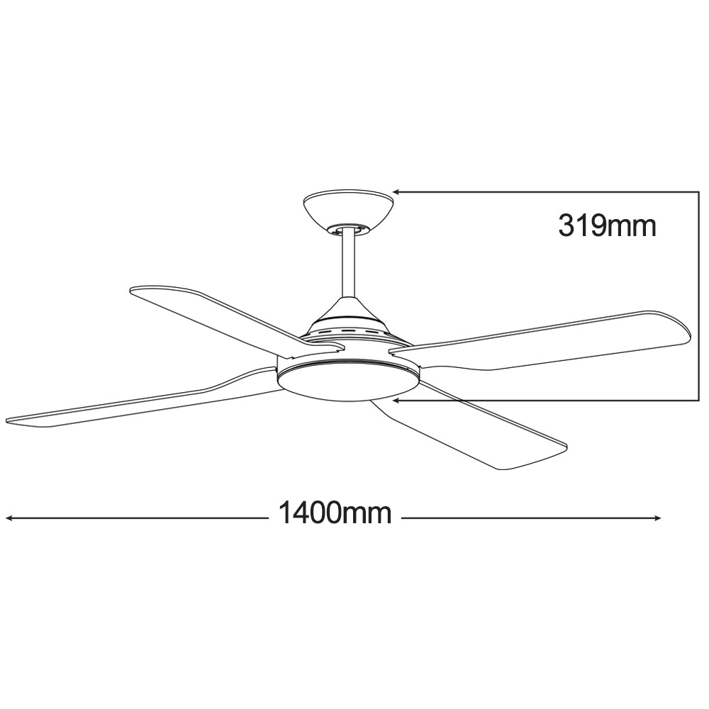 Liberty Outdoor IP55 56" 4 Blade ABS Ceiling Fan Only White - MLF144WIP