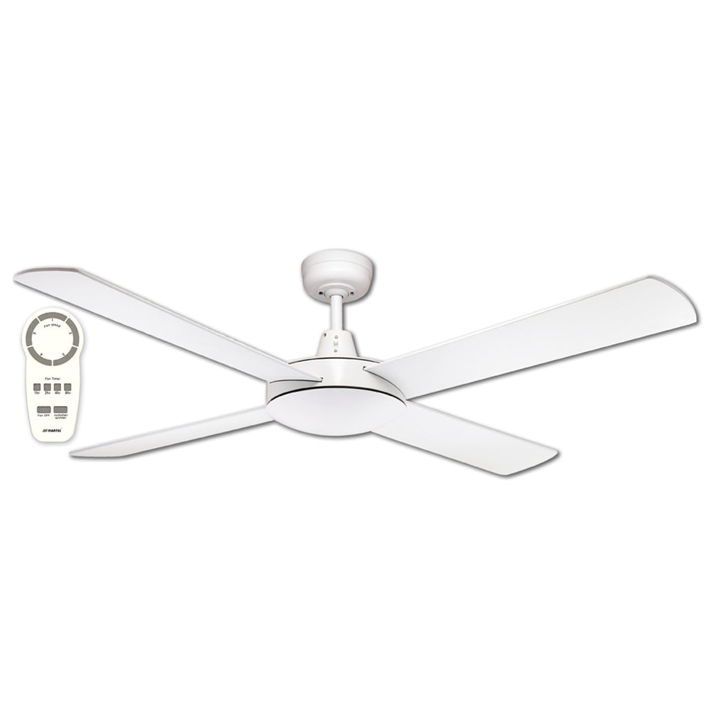 Lifestyle DC Motor 52" 4 Blade Ceiling Fan & 24W Tricolour LED Light with Remote Control White - DLDC1343WR