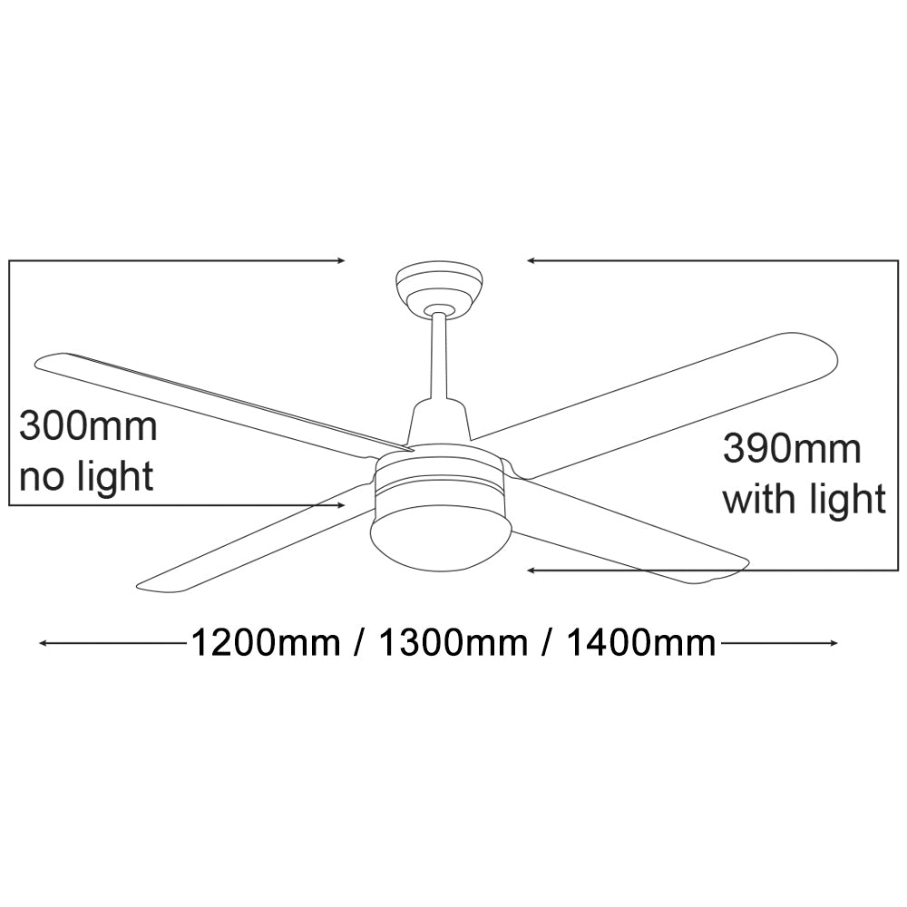 Buy AC Ceiling Fans Australia Precision 56" 4 Blade Ceiling Fan Only Full 316 Stainless Steel - MPF3164SS