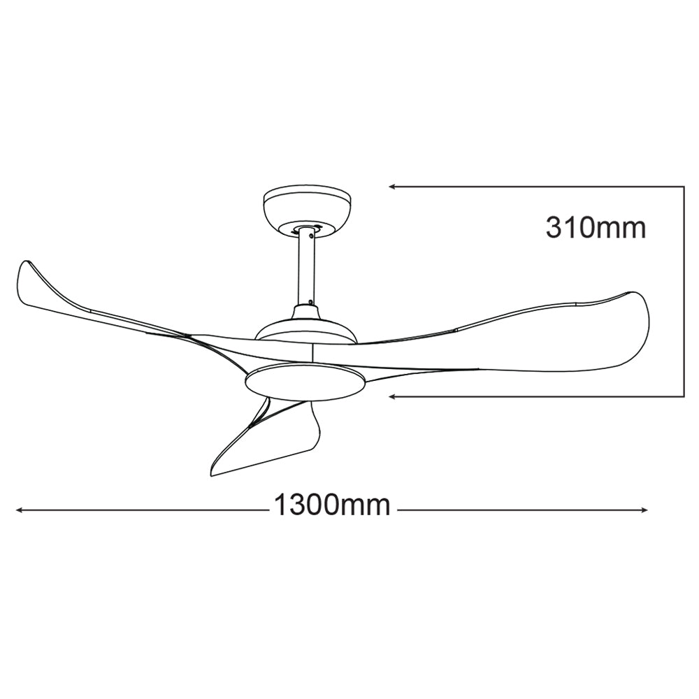 Buy DC Ceiling Fans Australia Scorpion 52" 3 ABS Blade DC Motor Remote Control Ceiling Fan Only White Satin - MSF133WR