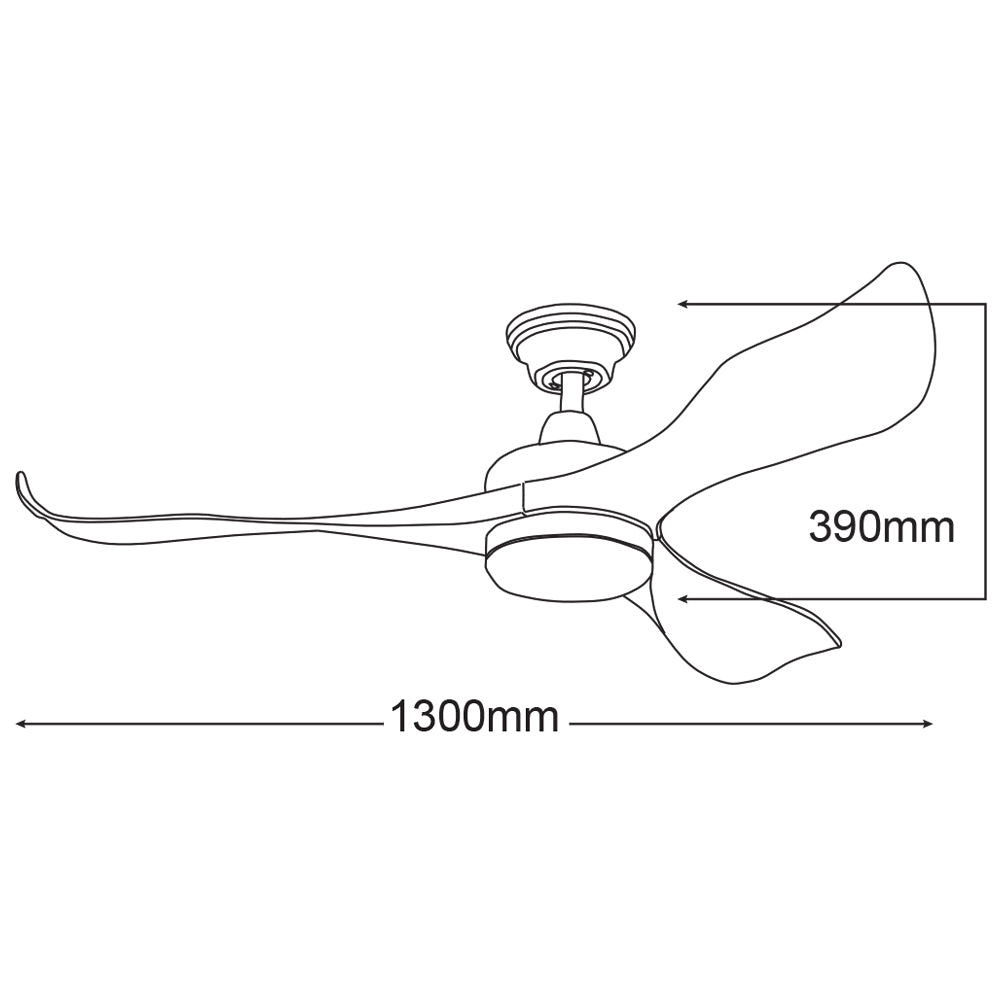 Buy DC Ceiling Fans With Light Australia Scorpion 52" 3 ABS Blade DC Motor Remote Control Ceiling Fan with 20W LED Light Tricolour Brushed Nickel - MSF1333BR