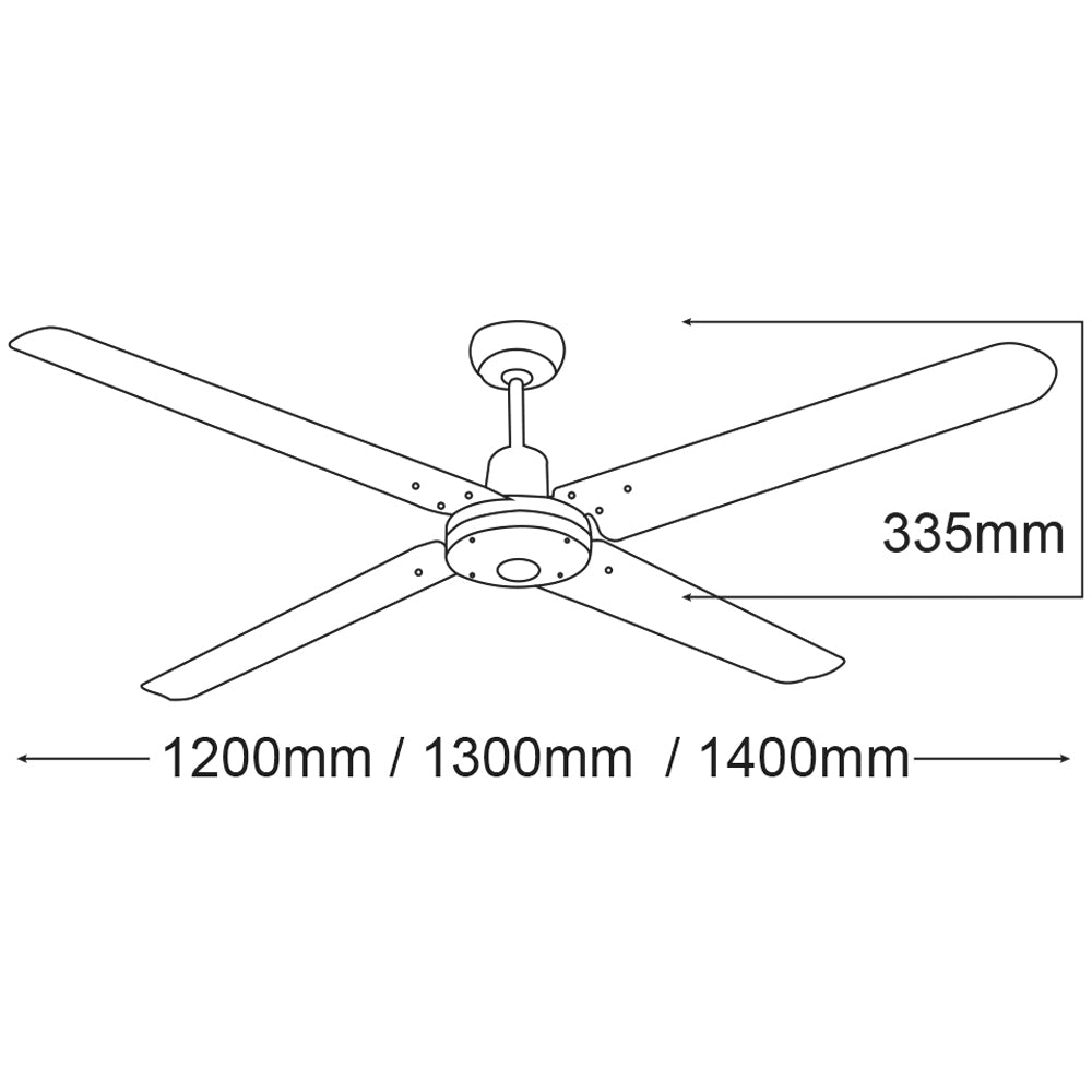 Buy AC Ceiling Fans Australia Four Seasons Trisera 3 or 4 Blade 48" Ceiling Fan White - FST1234W