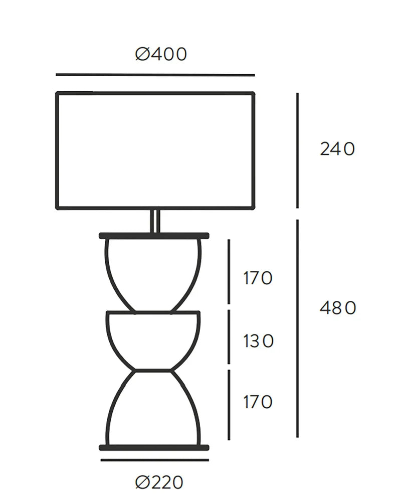 Metric Table Lamp Chrome - ARO.NAC117/CHR/TBC+801011/41