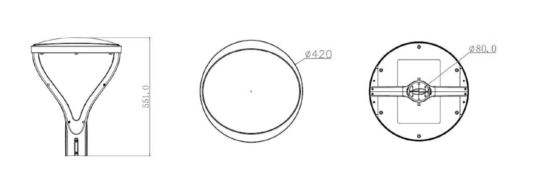 Buy Post Tops Australia Milano Post Top LED Tri-Colour Multi-Watt 80/ 50/ 30W - 461001