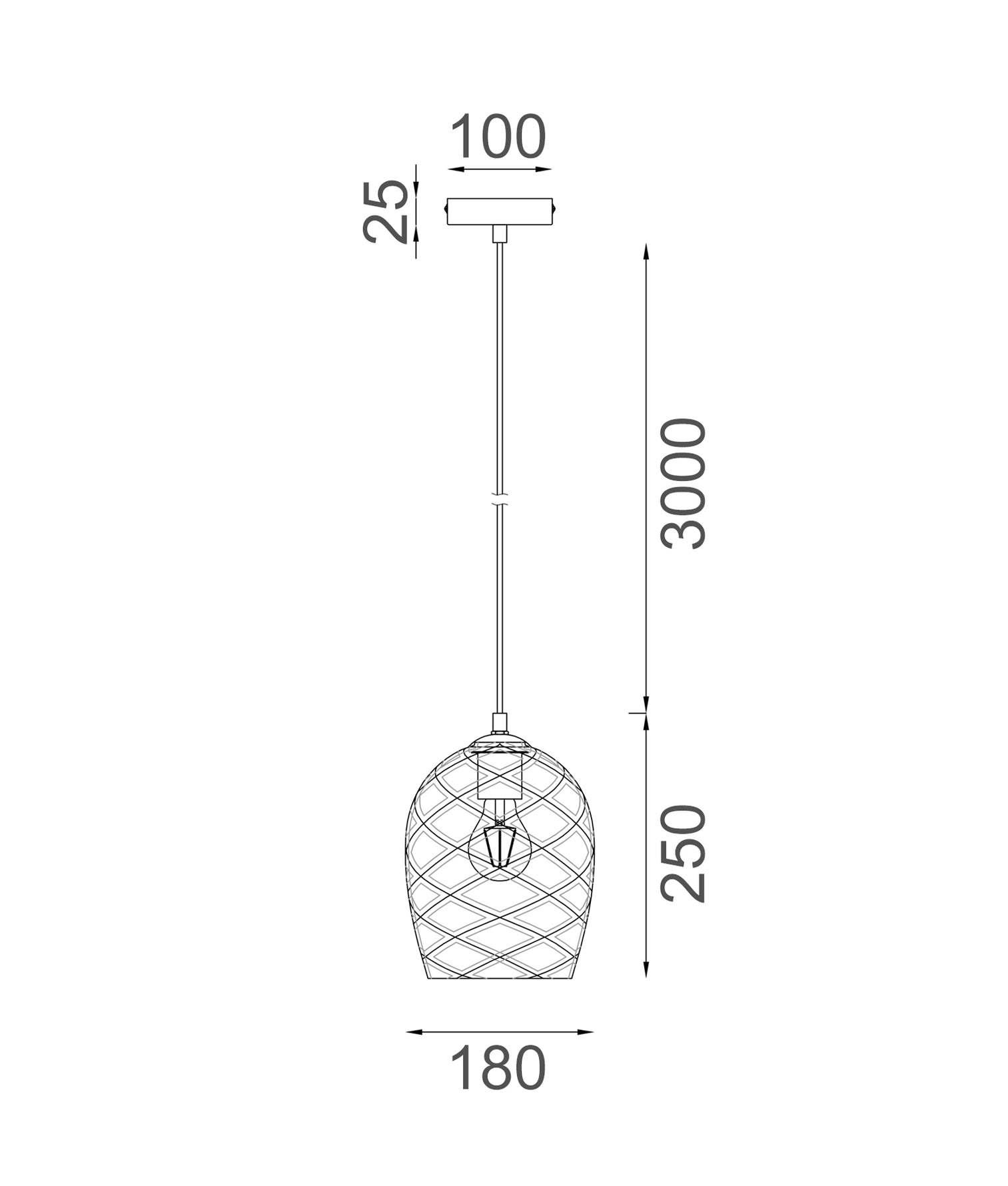 Neta Wine Glass Shade Segmented Pendant Coffee - NETA3