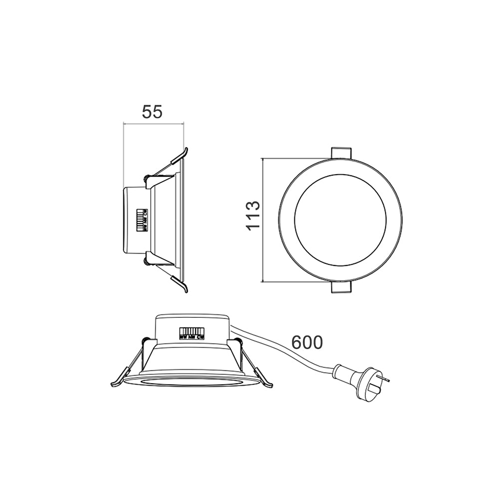 Buy Recessed LED Downlights Australia Recessed LED Downlight White Aluminium 3CCT - NOVADLUX01A