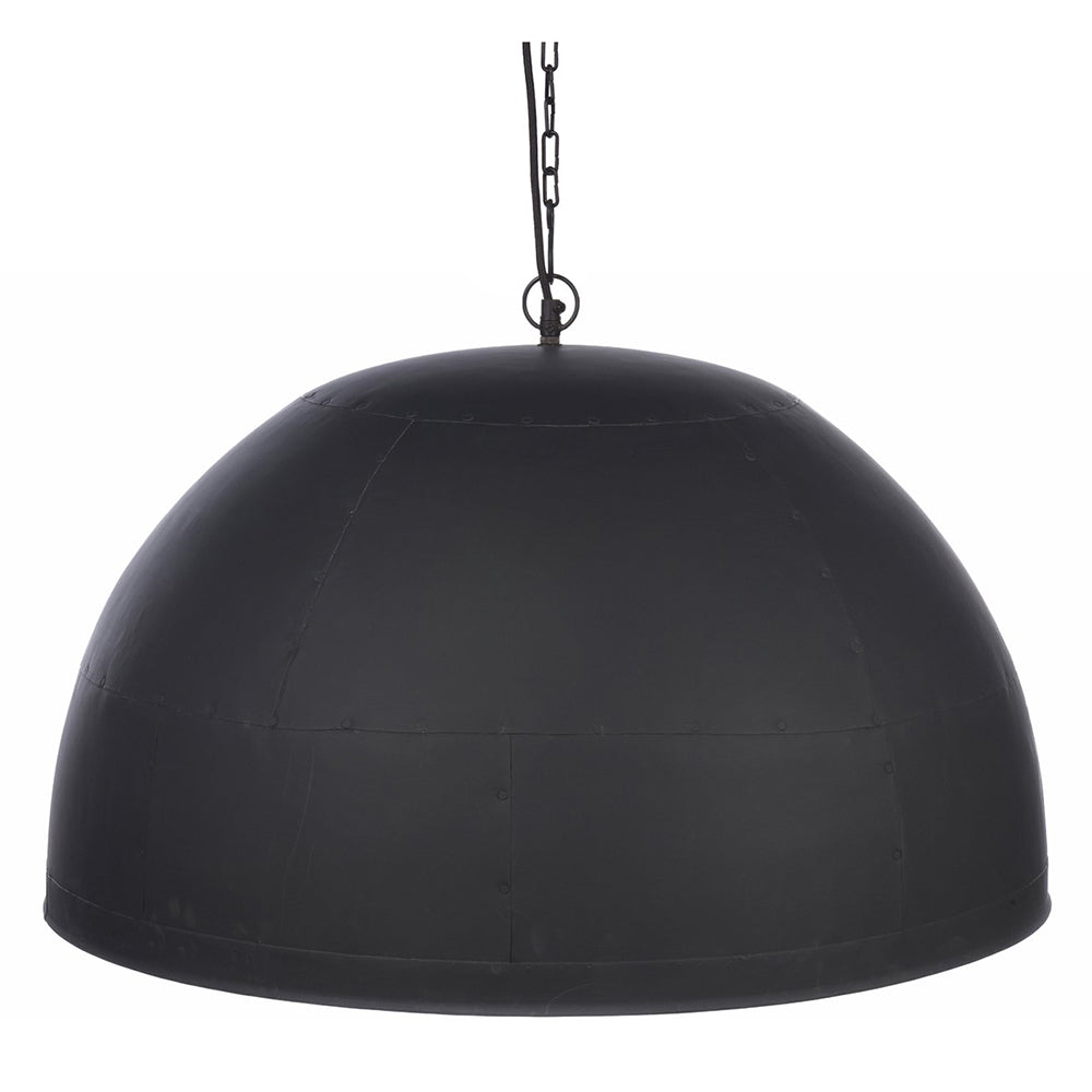 Noir Large 3 Light Iron Dome Pendant Black With Gold Interior - ZAF11045GD