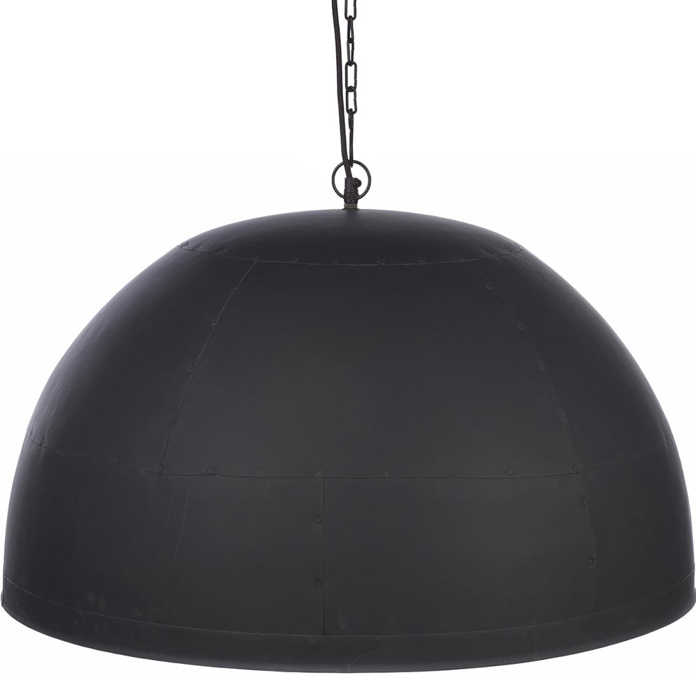 Buy Pendant Lights Australia Noir Large 3 Light Iron Dome Pendant Black With Red Interior - ZAF11045RD