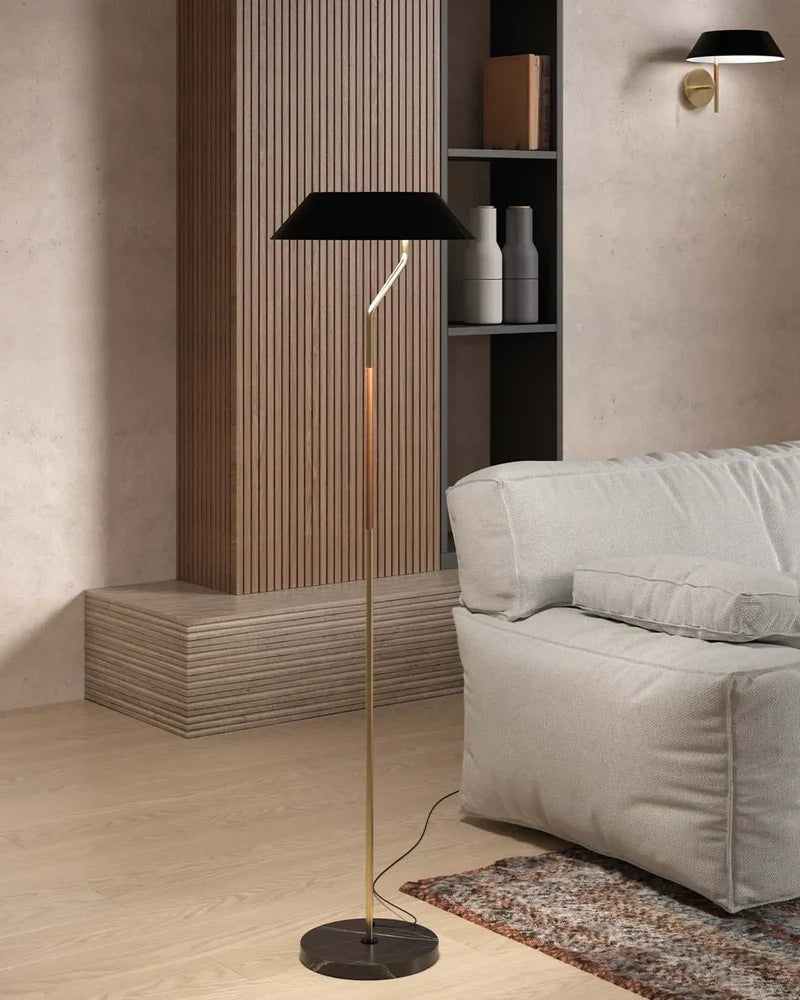 Aider Floor Lamp Matte Brass - ARO.P1287/ORO-NEG