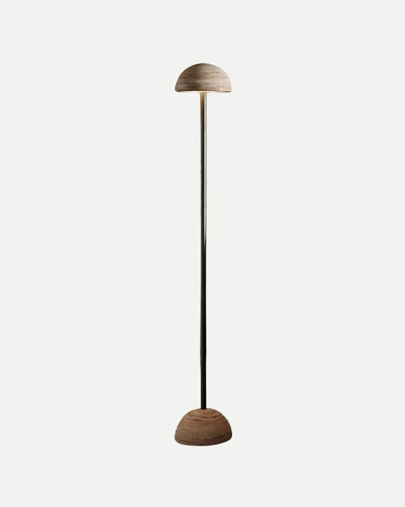 Big Dussa LED Floor Lamp 9W 2700k Matte Black & Travertine - ARO.P1307/NEG-TRA