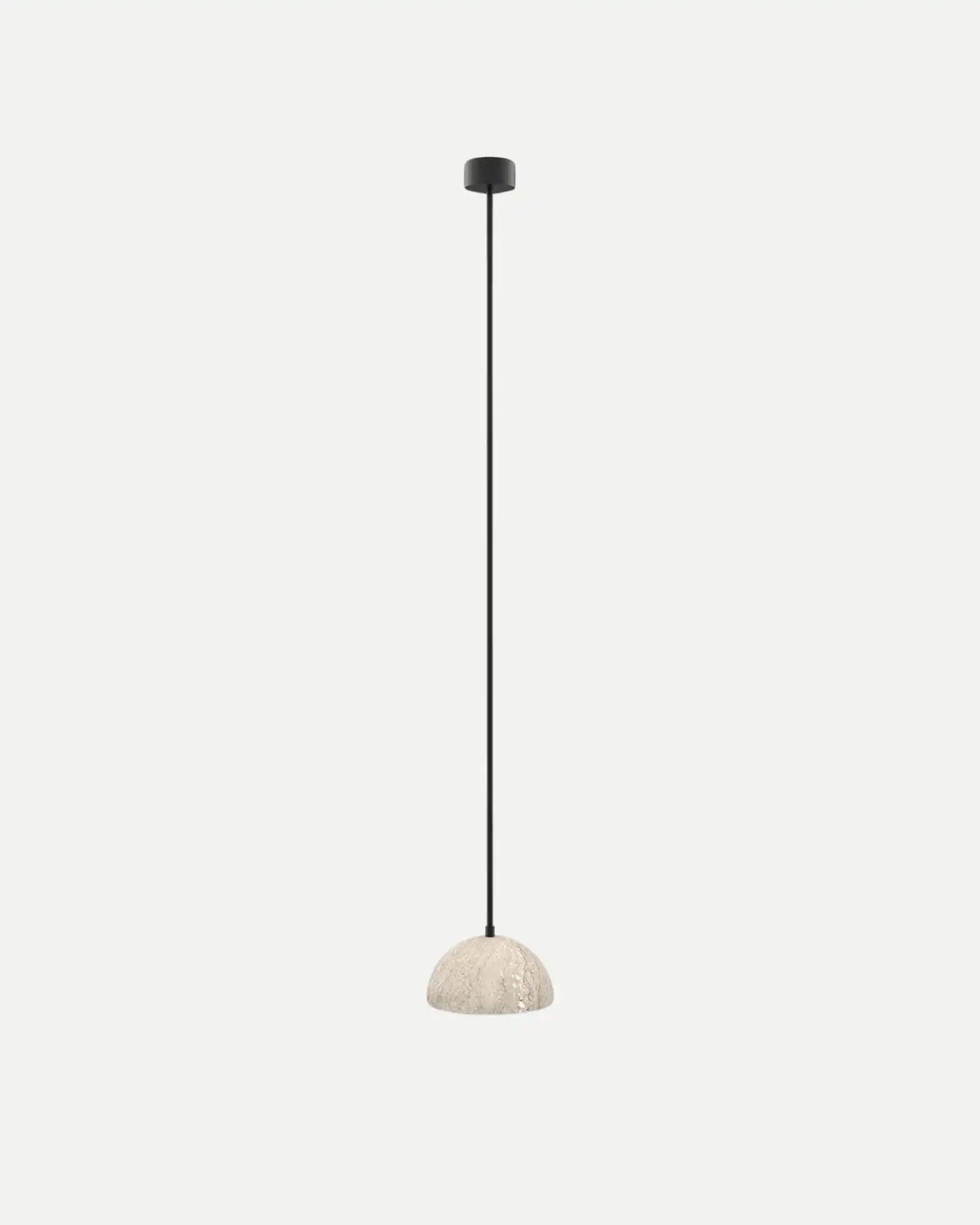 Big Dussa Pendant Light Matte Black & Travertine - ARO.C1307/L/NEG-TRA