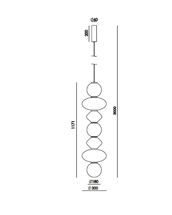 Mapi Vertical LED Pendant 10W 2700K Fresh Pasta & Dark Auburn - ARO.C1235/V/TBC