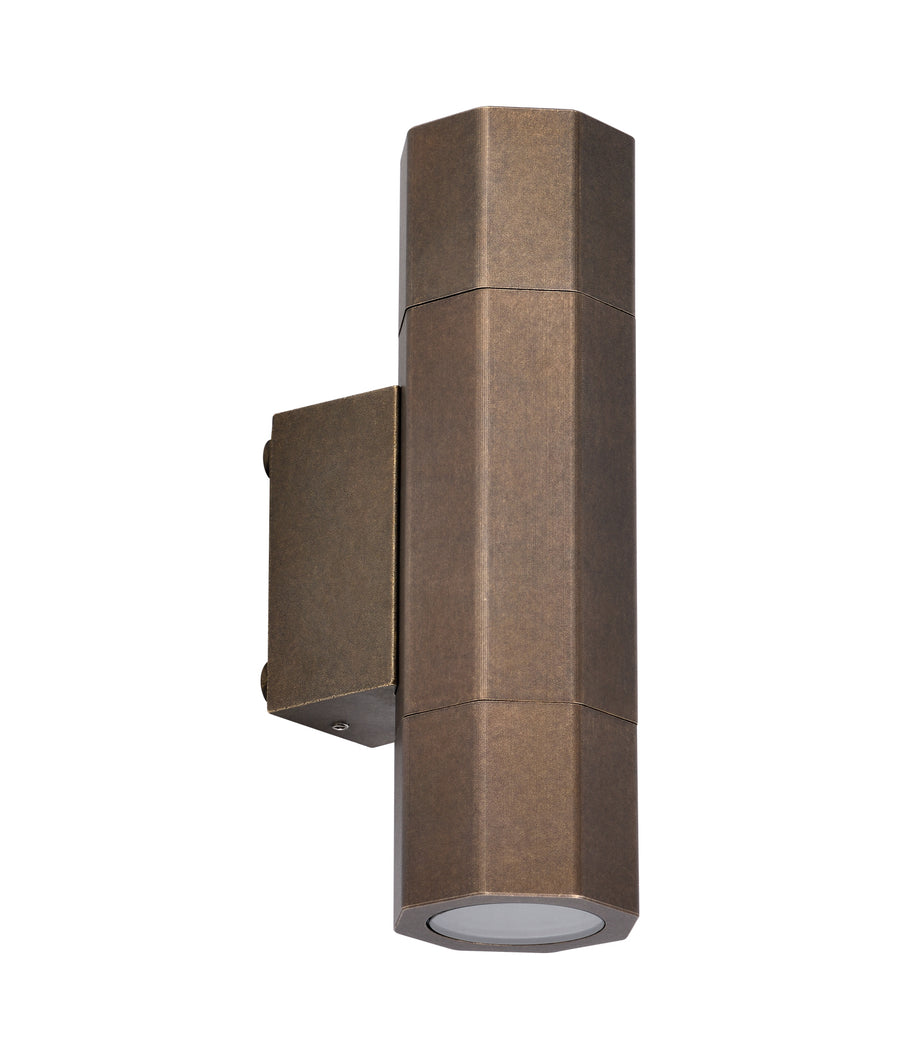 Octo Octagonal Up & Down Wall Lights Aged Brass - OCTO1